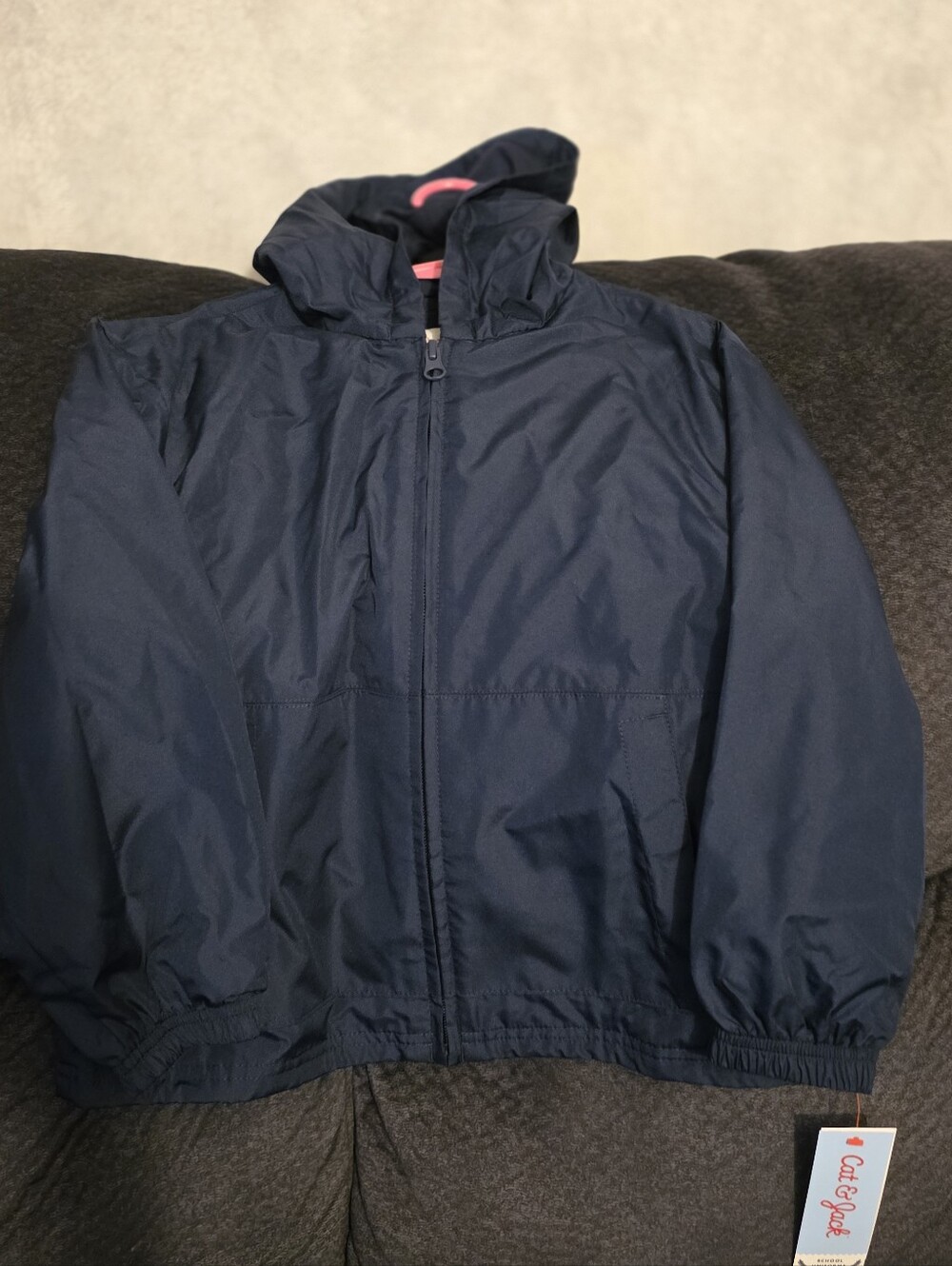Navy Blue Windbreaker Jacket